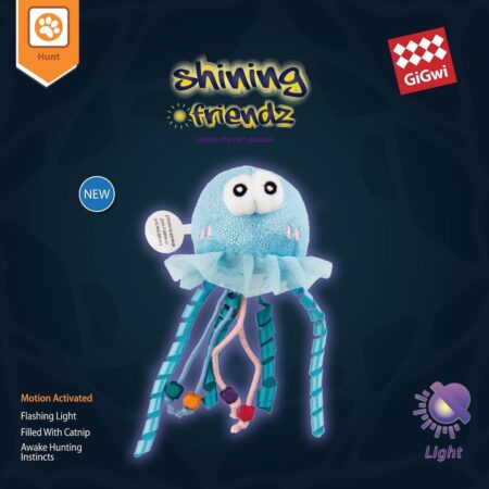 juguete medusa para gato con catnip y luz GiGwi Shining Friendz