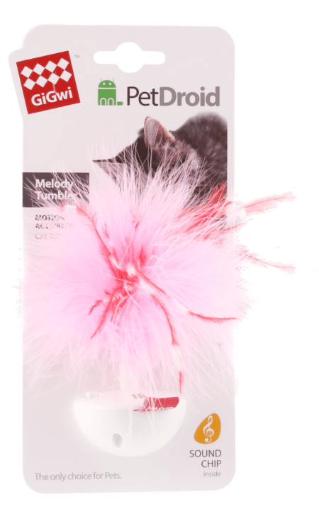 juguete interactivo para gato GiGwi PetDroid con plumas y sonido de ave