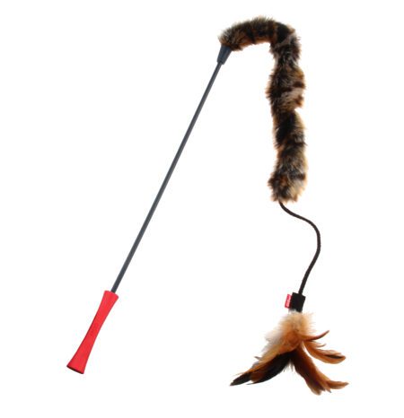 varilla teaser para gatos con plumas y felpa GiGwi Feather Teaser