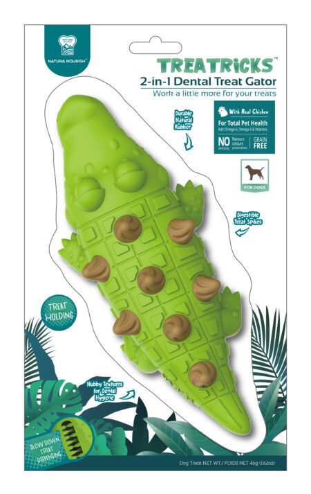 Pet Treat 2 en 1 dental Cocodrilo (sabor pollo)