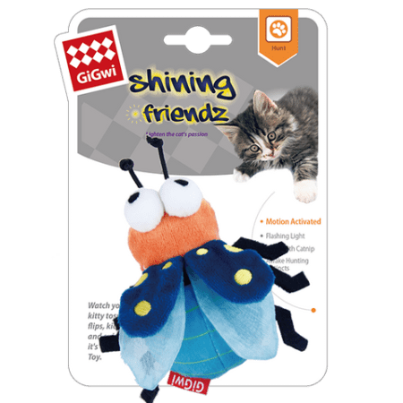 juguete luciérnaga con catnip y luz para gato GiGwi Shining Friendz